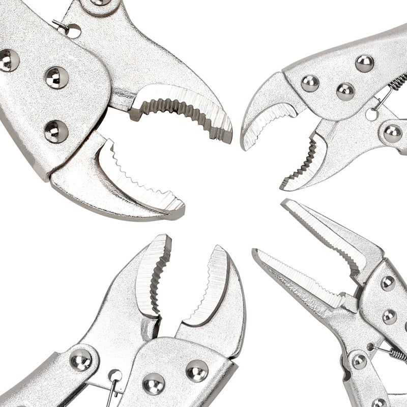 FASTPRO 4-Piece Locking Pliers Set, Vice Grips Pliers Included 5", 7", 10" Curved Jaw and 6-1/2" Straight Jaw - Image 2